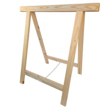 Imagem de Cavalete de Apoio Para Obra Mesa Pe Madeira Pinus 75x80 - Tudo Jardim