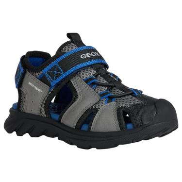 Imagem de Geox Sandália para meninos Airadyum 3 (Bebê/Criança Grande/Juvenil), Cinza/Royal, 5.5 Big Kid