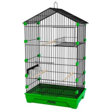 Imagem de Gaiola Periquito Malha Fina Pássaros - Preto Verde