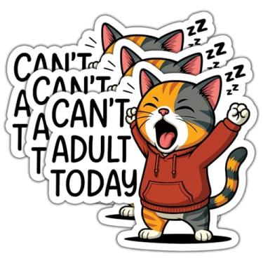 Imagem de (3 peças) Adesivos Can't Adult Today com citações engraçadas decalque adesivos de vinil à prova d'água adulto para laptop Kindle copo de carro garrafa de água caneca telefone caderno capacete tamanho