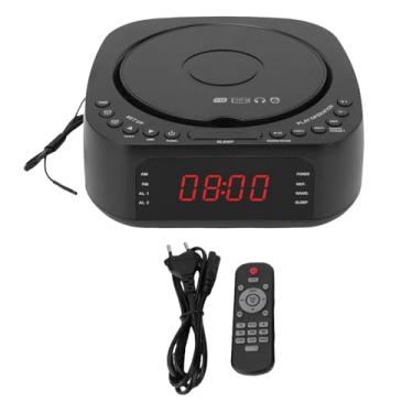 Imagem de VBESTLIFE Alarme do CD Player, Relógio Com Bluetooth USB Charging Dimmable Display Radiop Radio Radiote Control Dual Alarme para Quarto (Plugue da UE)