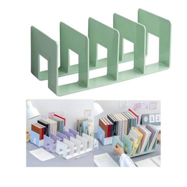 Imagem de BAOFALI Classificador de arquivos de acrílico, organizador de pasta de arquivos transparente de 4 seções, suporte grosso de armazenamento de escritório para livros, documentos, cadernos, fichário