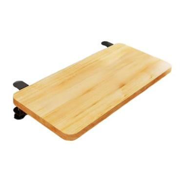 Imagem de IEUDNS Placa de extensão de mesa, bandeja de teclado para montagem em mesa doméstica, acessórios que economizam espaço, descanso de braço portátil dobrável, Cor de Madeira