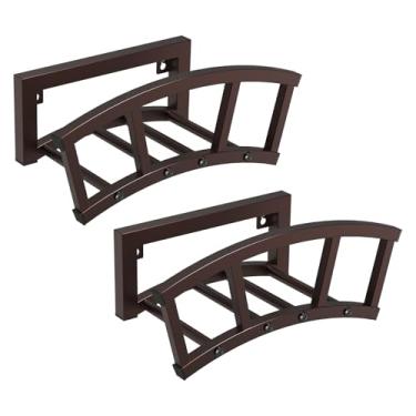 Imagem de Pacote com 2 suportes de mangueira de jardim montados na parede, suporte de mangueira de água de metal resistente para uso ao ar livre, comporta tubo de água de 38 metros, suporte organizador de