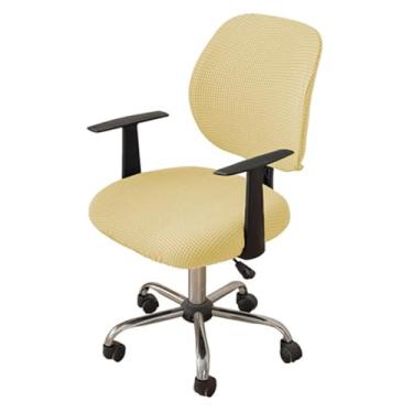 Imagem de Lzyjckh Capa para cadeira de escritório e computador Capa elástica elástica 2 peças Protetor de móveis moderno e minimalista para escritório e casa,Yellow