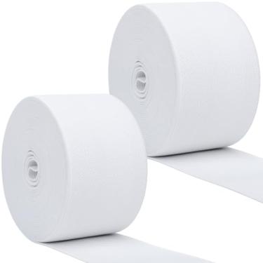 Imagem de Coopay Carretel elástico de 10 metros para costura, carretel de malha com faixa elástica de alta elasticidade 5 polegadas de largura, 2 rolos para costurar cintura roupas calças cinto vestido artes ou