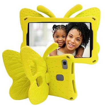 Imagem de AWH Tading Capa infantil para Samsung Galaxy Tab A7 Lite, capa protetora leve à prova de choque para tablet Samsung Galaxy Tab A7 Lite 2021 de 8,7 polegadas (T225/T220), borboleta fofa - amarelo