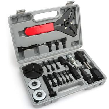 Imagem de Ferramenta de remoção de embreagem AC, kit de embreagem compressor A/C 23 peças, kit de remoção de embreagem universal, ferramenta de retenção compatível com GM, Chevy, Chrysler, extrator de embreagem