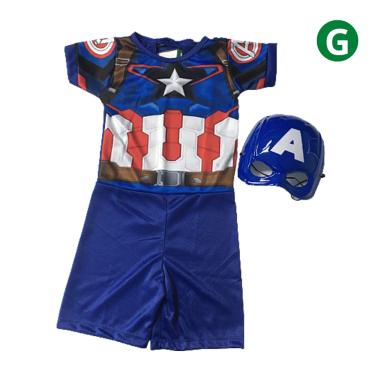 Imagem de Kit Fantasia Super Herói Capitão Infantil G