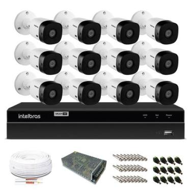 Imagem de Kit Monitoramento Intelbras com 12 Câmeras de Segurança 720p, Sem HD