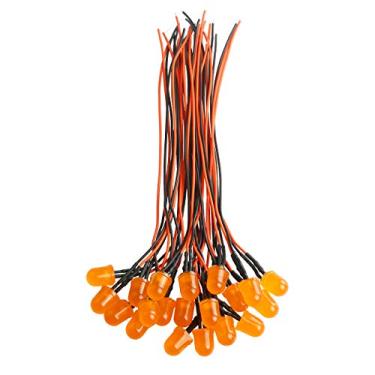 Imagem de EDGELEC 50 peças de luzes LED laranja de 12 volts 10 mm com diodos emissores de diodos pré-cabeados 12 V CC 12 V, lentes coloridas difusas, pequenas lâmpadas LED