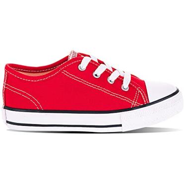 Imagem de Diversao Canvas Low, Tênis Criança Unissex, Vermelho/Preto, 32
