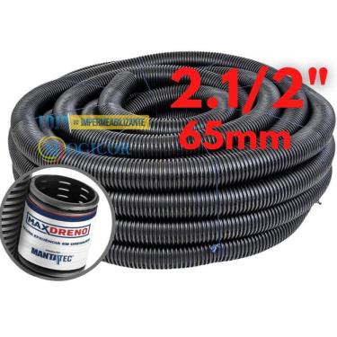 Imagem de 50M Tubo Dreno Corrugado Conduite 2.1/2 65Mm Para Terrenos