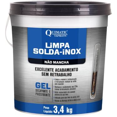 Imagem de Limpa Solda Inox Não Mancha Gel 3,4 Kilos - Ls2 - Tapmatic Limpa Solda Inox Gel 3,400kg Tapmatic Ls2