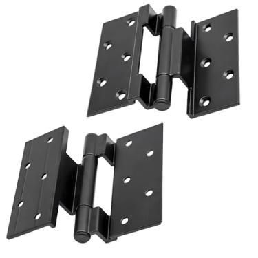 Imagem de Qrity 2 dobradiças de janela de batente, ferragens para armário de porta, dobradiças pretas para gabinete, perfil de alumínio 50