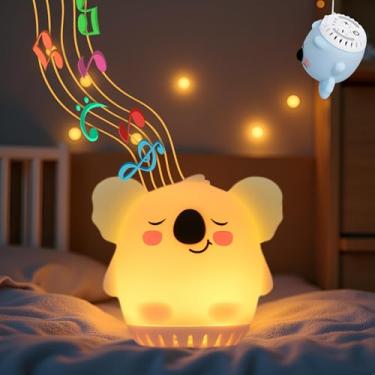 Imagem de Luz noturna para crianças: luz noturna LED em forma de animal, ruído branco, sensor tátil e recarregável, luz noturna portátil agradável para quarto de bebé, viagens, acampamento e decoração, Koala