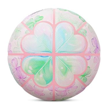 Imagem de Kuangmi Bola de basquete com trevo de quatro folhas, tamanho 7 (75 cm), edição limitada de colecionador
