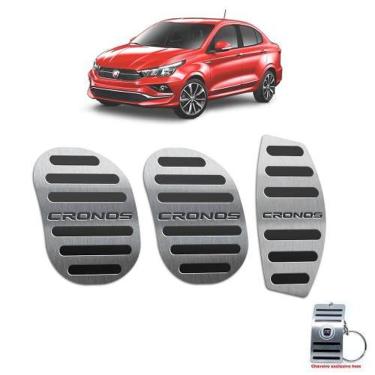 Imagem de Pedaleiras Fiat Cronos Manual Em Aço Inox Preto