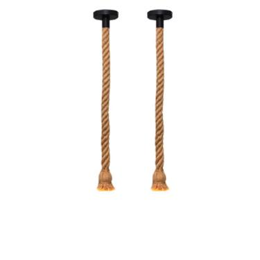 Imagem de Kit 2 Pendentes Lustre Luminária Vintage Corda Sisal Retro