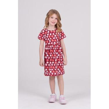 Imagem de Vestido Infantil Coraçãozinhos Vermelho - Vida Costeira Oficial, Verme