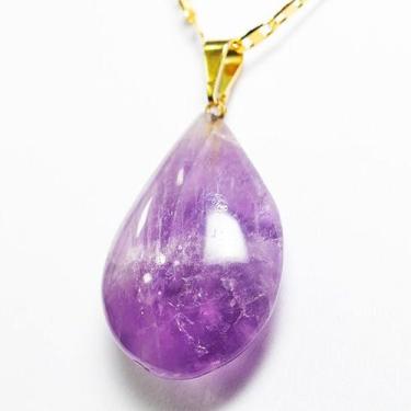 Imagem de 10 Pingentes de Gota de Ametista Natural com Montagem em Pino Dourado 