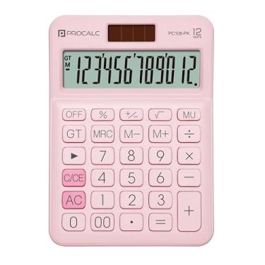 Imagem de CALCULADORA DE MESA 12 DIG. PROCALC ROSA DUAL POWER