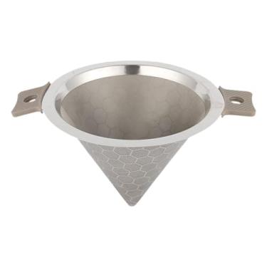 Imagem de KiBcsLic Filtro de café com gotejador de malha fina reutilizável para preparo de café e chá, acessório de fácil manutenção, 9,4 x 8,3 polegadas, aço inoxidável