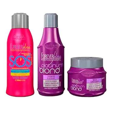 Imagem de Kit Platinum Blond e Sos Reconstrutor 300ml Forever Liss - Forever Lis