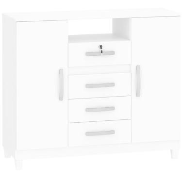 Imagem de Cômoda Angra 2 Portas 4 Gavetas Fellicci Cor Branco