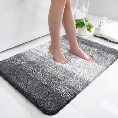 Imagem de Tapete de banho OLANLY Tapetes de banheiro Extra Soft Microfiber Grey