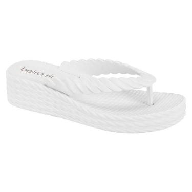 Imagem de Chinelo Beira Rio Anabela Feminino, Branco, 37