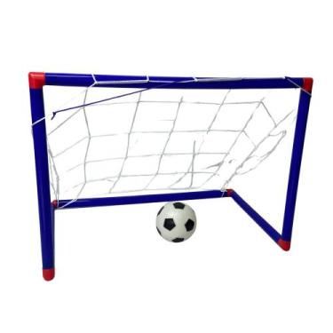 Imagem de Trave de Futebol Brinquedo com Bola - Azul - DDG