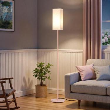 Imagem de Luminária de chão GOEBLESON 164 cm rosa bege com pedal