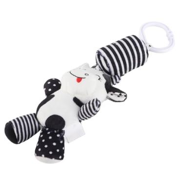 Imagem de ZJchao Brinquedos Pendurados para Academia de Bebês, Brinquedos para Assento de Carro Pendurados para Bebês para Brincar Tapete de Pano de Chocalho para Com Bordado Requintado para de 3 Meses ou Mais (Pingente de bezerro listrado preto e branco)