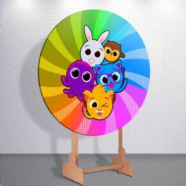 Imagem de Festa Fofo Bolinho infantil com painel redondo capa decorativa tamanho