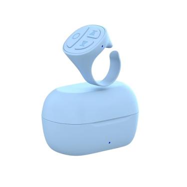 Imagem de STDFORU Anel de rolagem TikTok, controle remoto de câmera Bluetooth, anel de rolagem para iPhone, TIK Tok, iPad, Android (azul)