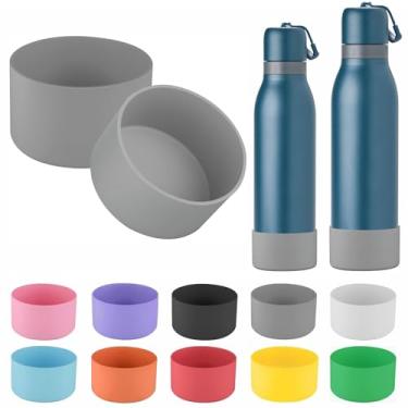 Imagem de 2 peças de bota de silicone compatíveis com garrafa de água Owala FreeSip Twist 510 g, capa protetora antiderrapante e à prova de queda compatível com garrafa de água Owala Free Sip Twist 510 g