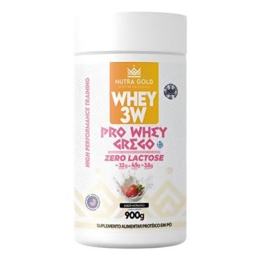 Imagem de Whey 3w Grego 900g Nutra Gold Morango Zero Lactose