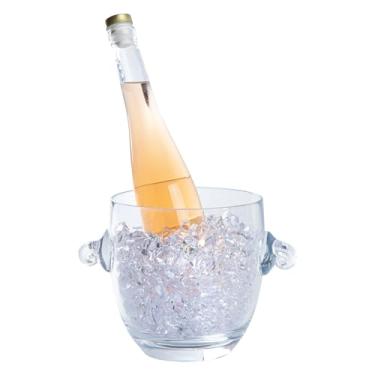Imagem de Baldes de champanhe Bar Lux, 12 baldes de champanhe, 12 baldes de champanhe resistentes com pinças – Podem ser lavados na máquina de lavar louça, à prova de estilhaçamento, plástico transparente,