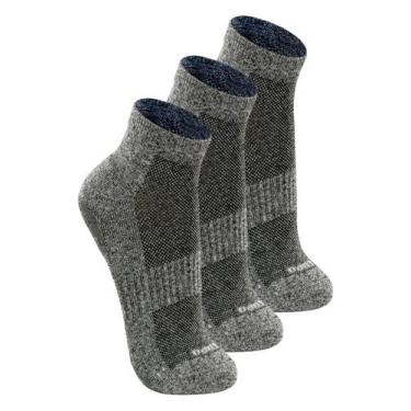 Imagem de Kit com 3 Pares de Meias Antiderrapante Pilates Lupo 3310-003, Cinza, 