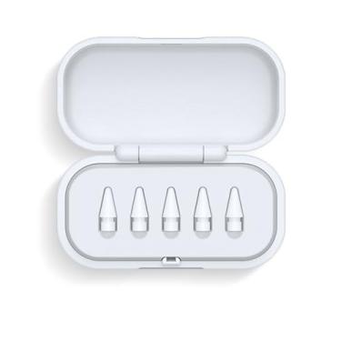 Imagem de Caneta digital de computador branca creme 5 grades e capa de ponta de substituição