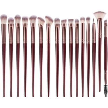 Imagem de 16 pincéis de sombra, delineador, pincel labial, adequado para aplicação detalhada de maquiagem dos olhos.