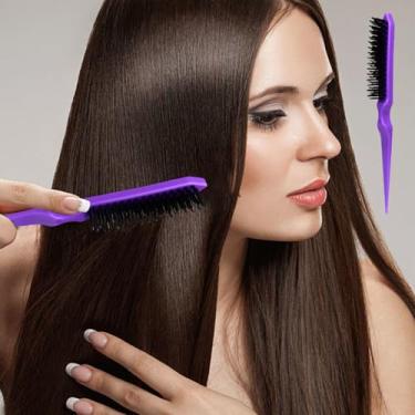 Imagem de Pente de cauda de rato de plástico para pentear cabelo com três fileiras para uso diário e salão de beleza