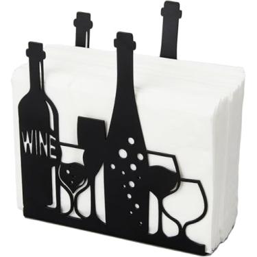 Imagem de Porta-guardanapos para mesas de vinho e copos Porta-guardanapos de ferro Dispensador de guardanapos independente Suporte de lenços de mesa Suportes de guardanapos de pano rústico para mesa de cozinha