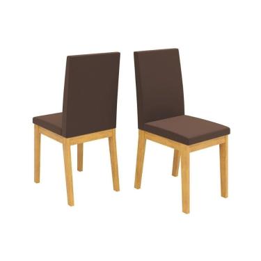 Imagem de Cadeira Sala De Jantar Suzy Kit 2 Un Cedro-suede Moca - Dj Móveis