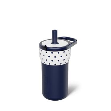 Imagem de BrüMate Leap Copo infantil 100% à prova de vazamento com alça e canudo macio de silicone | Manga de silicone durável resistente a quedas | Feito de aço inoxidável isolado | Adequado para porta-copos |