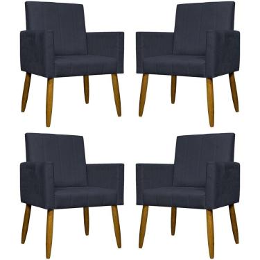 Imagem de Kit 4 Poltronas Decorativa Para Sala Recepção Consultório Escritório Mari Suede