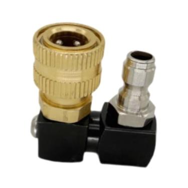 Imagem de Generic Conector giratório para lavadora de alta pressão, engate rápido de 1/4", robusto, adaptador para lavadora de alta pressão com rotação, Cabeça de Alumínio Preta