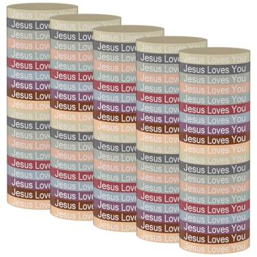 Imagem de Meajjew 100 pulseiras Jesus Loves You para mulheres e homens, pulseiras de silicone religioso cristão Jesus, Silicone, Sem Pedra Preciosa