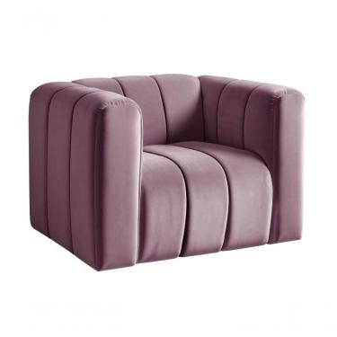 Imagem de Poltrona Mona Decorativa Confortável Moderna Sala De Estar - Veludo Roxo 380